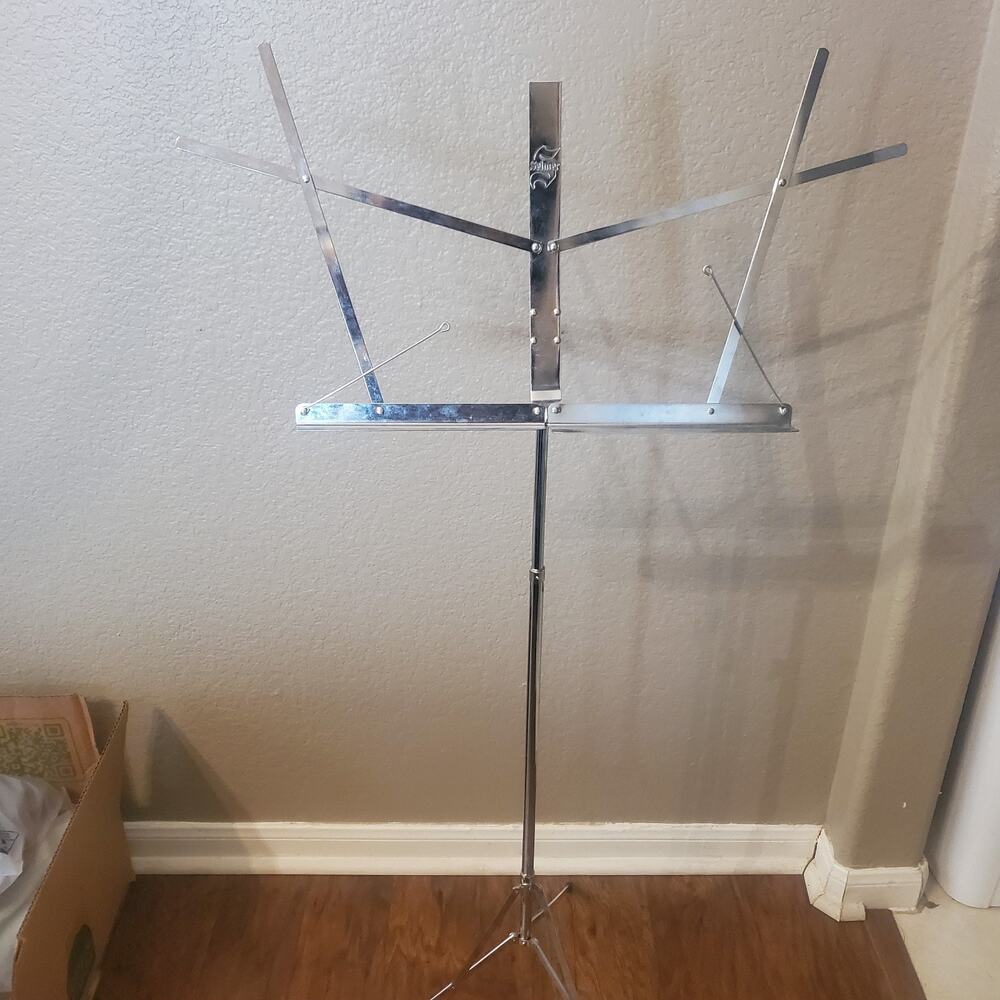 Selmer Silver Metal Folding Sheet Music Stand Portable Tripod